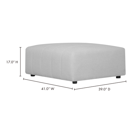 Lyric Beige Ottoman - Ornate Home