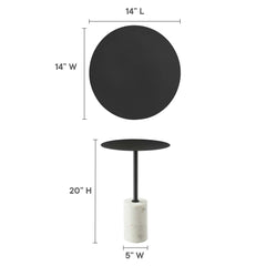 Lyric White/Black Round Side Table - Ornate Home