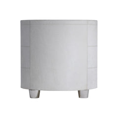 Lyric White/Polished Stainless Nightstand - Ornate Home