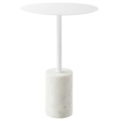 Lyric White Round Side Table - Ornate Home