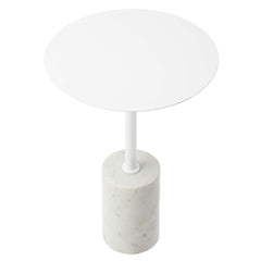 Lyric White Round Side Table - Ornate Home