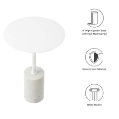Lyric White Round Side Table - Ornate Home