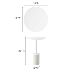Lyric White Round Side Table - Ornate Home