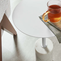 Lyric White Round Side Table - Ornate Home