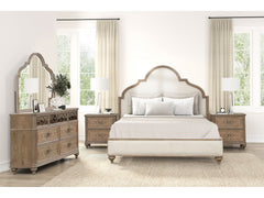 Lyris  Rustic Oak Queen 5 Piece Bedroom Set w/2 Nightstands - Ornate Home