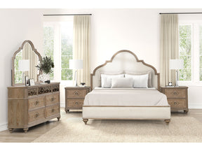 Lyris  Rustic Oak Queen 5 Piece Bedroom Set w/2 Nightstands - Ornate Home