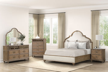 Lyris  Rustic Oak Queen Bed - Ornate Home