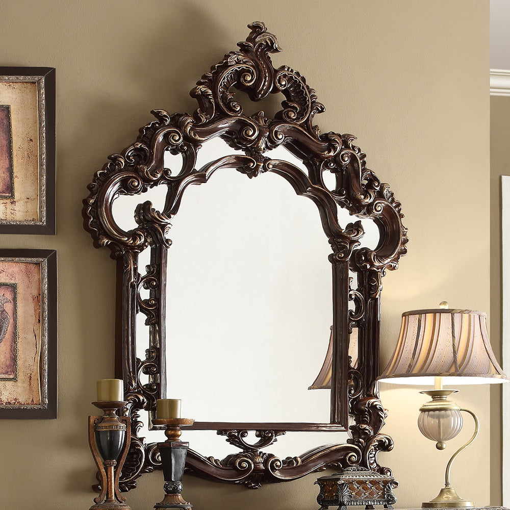 Lysandra Brown Cherry/Silver Highlights Mirror / HD-CONM8017 - Ornate Home