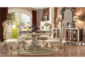 Lysandra Silver Accent Pieces 5pc Round Dining Set  / HD-8017 - Ornate Home