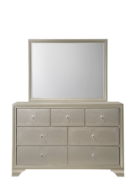 Lyssa Champagne LED Panel Bedroom Set - Ornate Home