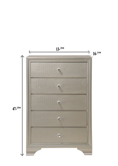 Lyssa Champagne LED Panel Youth Bedroom Set - Ornate Home