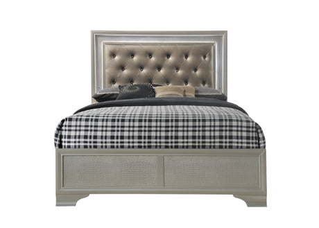 Lyssa Champagne LED Panel Bedroom Set - Ornate Home