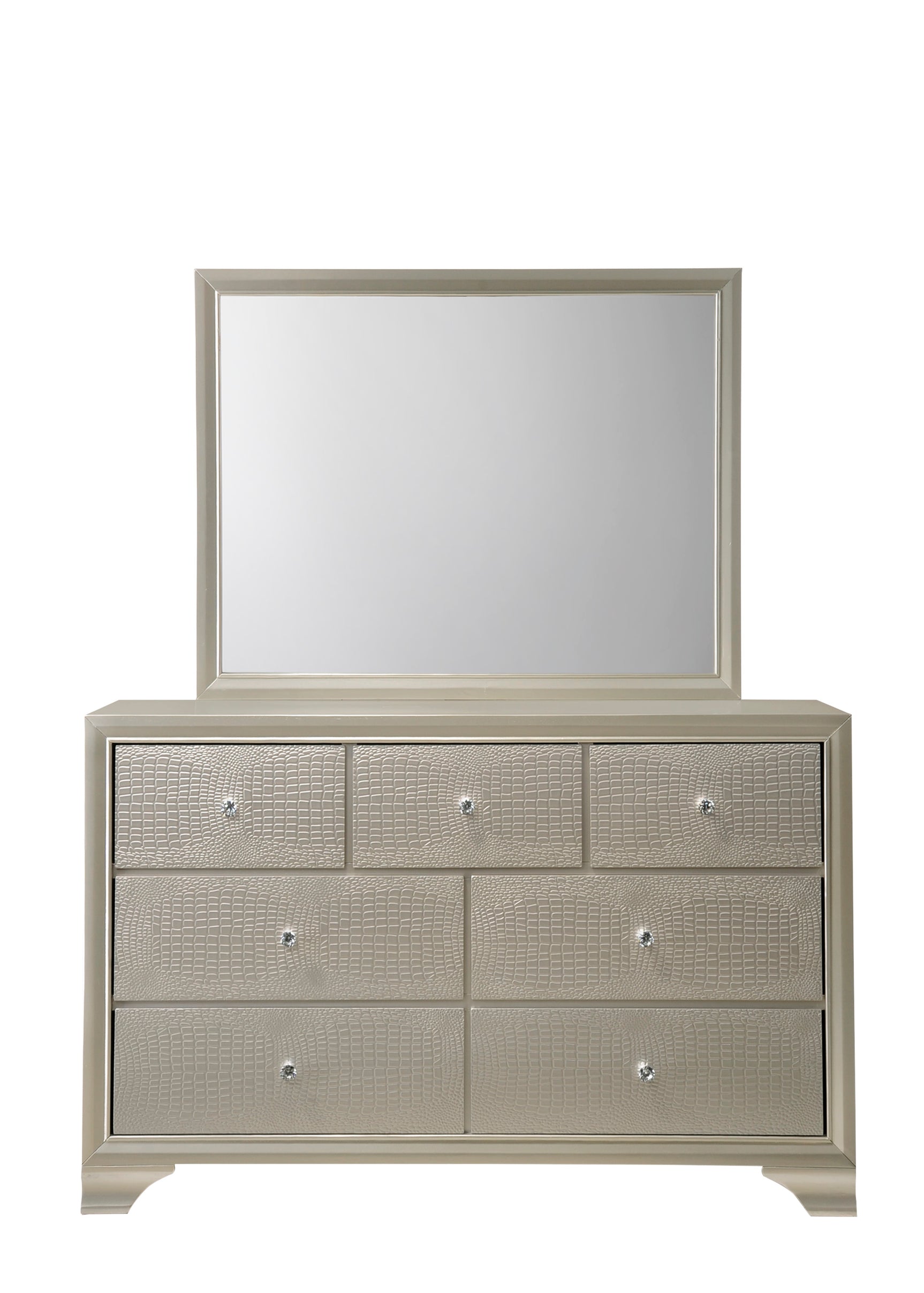 Lyssa Champagne LED Panel Bedroom Set - Ornate Home