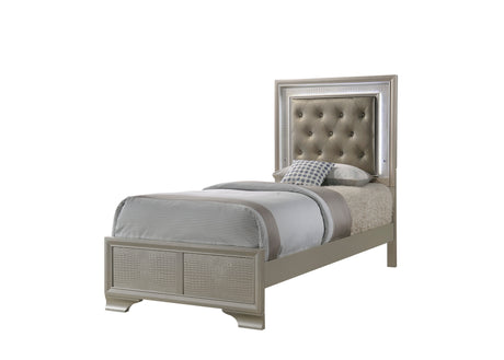 Lyssa Champagne LED Panel Youth Bedroom Set - Ornate Home