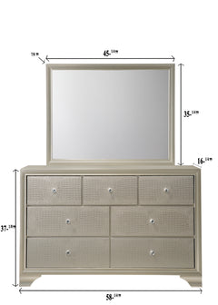 Lyssa Champagne LED Panel Youth Bedroom Set - Ornate Home