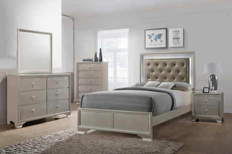 Lyssa Champagne LED Panel Youth Bedroom Set - Ornate Home