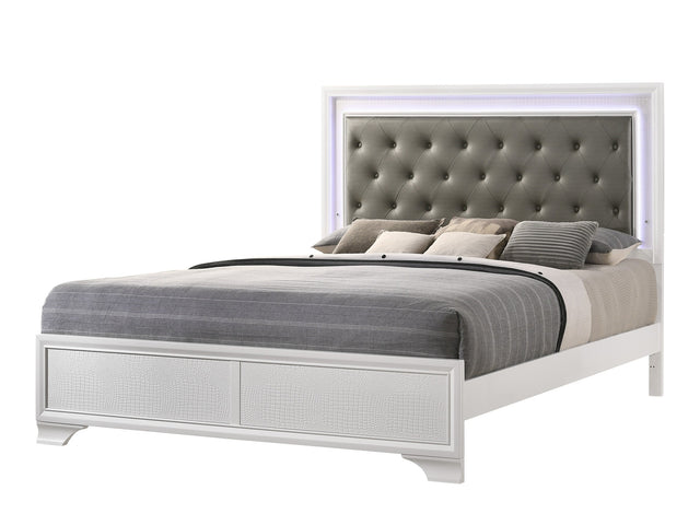 Lyssa Frost King LED Panel Bed - Ornate Home