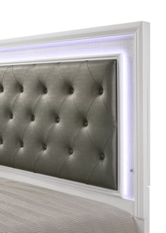 Lyssa Frost LED Panel Bedroom Set - Ornate Home