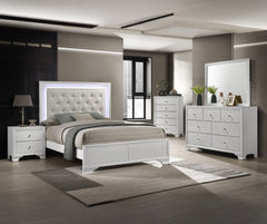 Lyssa Frost/Oat King LED Panel Bed - Ornate Home