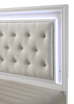 Lyssa Frost/Oat King LED Panel Bed - Ornate Home