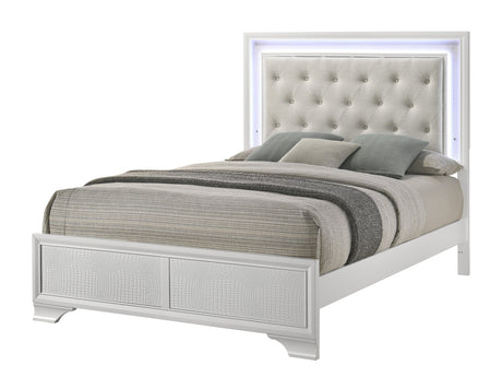Lyssa Frost/Oat King LED Panel Bed - Ornate Home