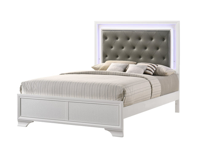 Lyssa Frost Queen LED Panel Bed - Ornate Home