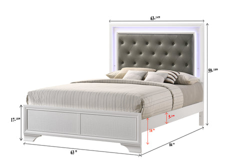 Lyssa Frost Queen LED Panel Bed - Ornate Home