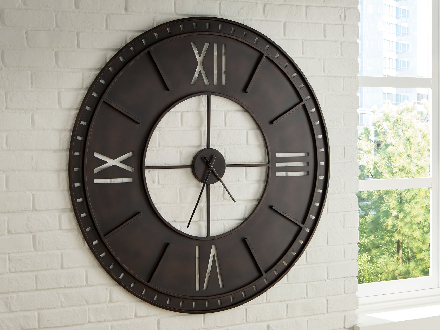 Lytle Antique Brown Wall Clock - Ornate Home