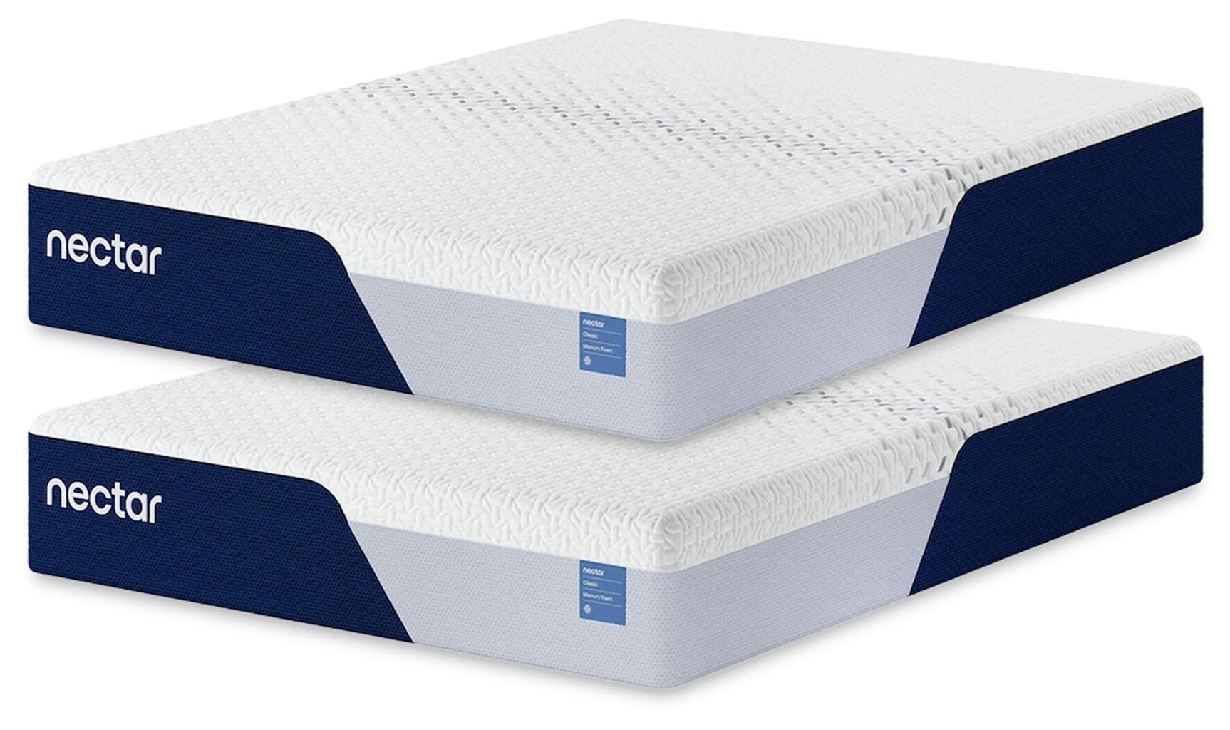 Nectar Classic Memory Foam White 2 Twin XL Mattresses