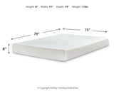 Chime 8 Inch Memory Foam White King Mattress and Adjustable Base - Ornate Home