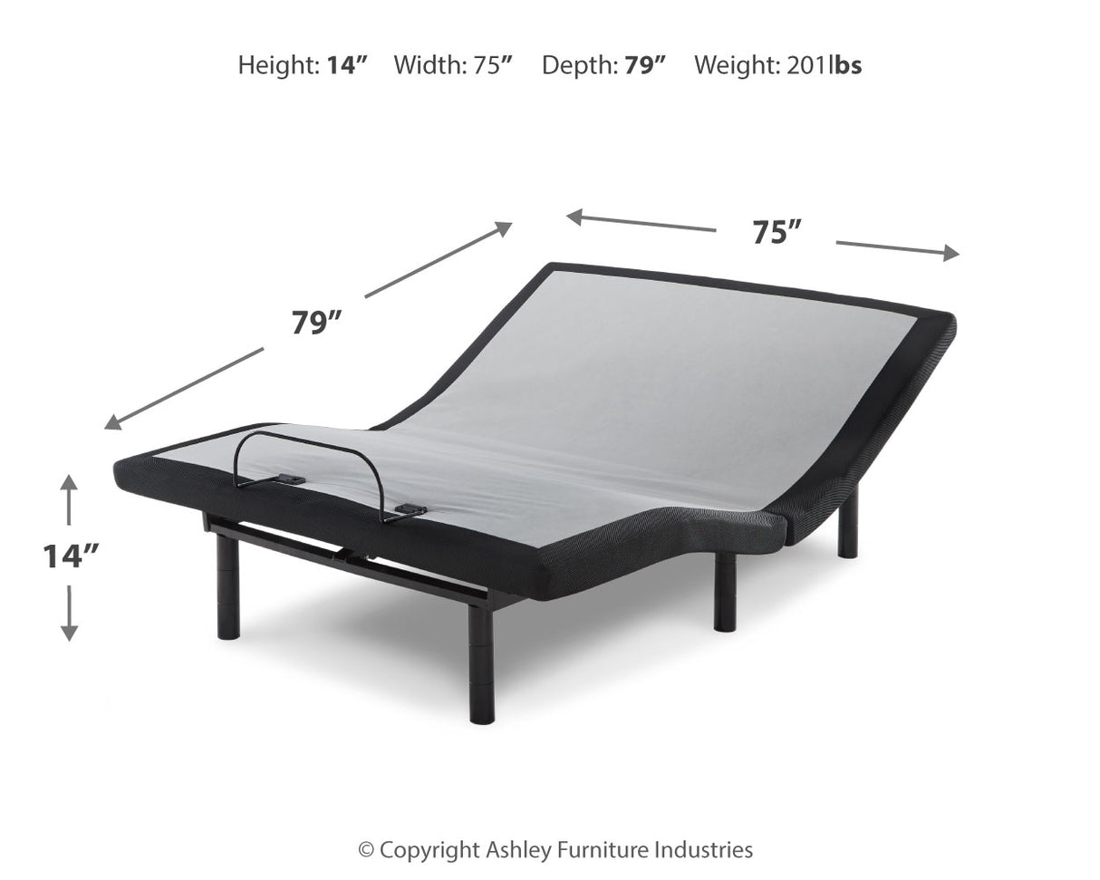 Chime 8 Inch Memory Foam White King Mattress and Adjustable Base - Ornate Home