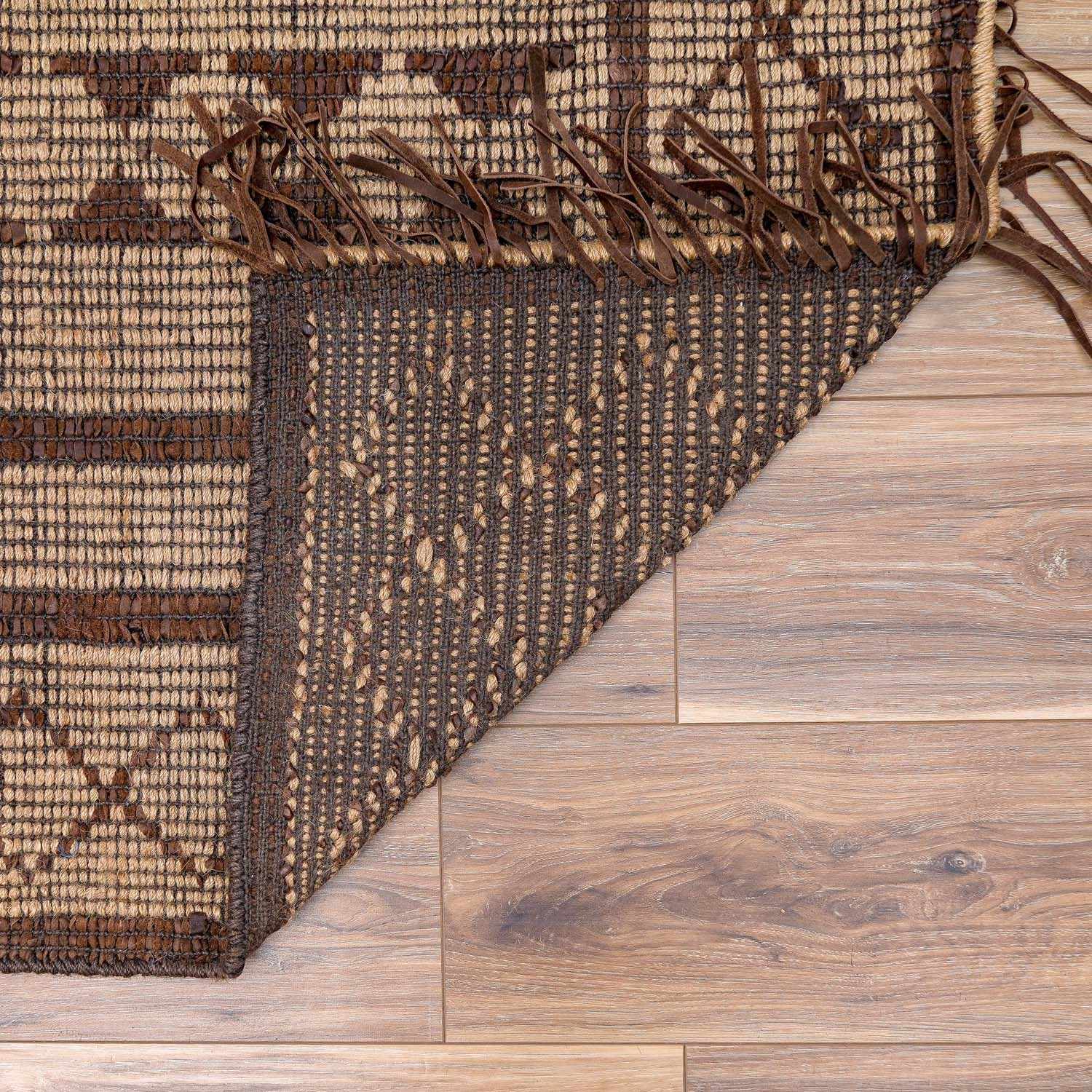 Maia Jute & Leather Area Rug - Clearance