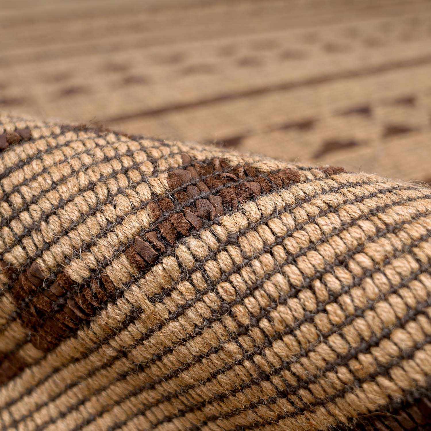 Maia Jute & Leather Area Rug - Clearance