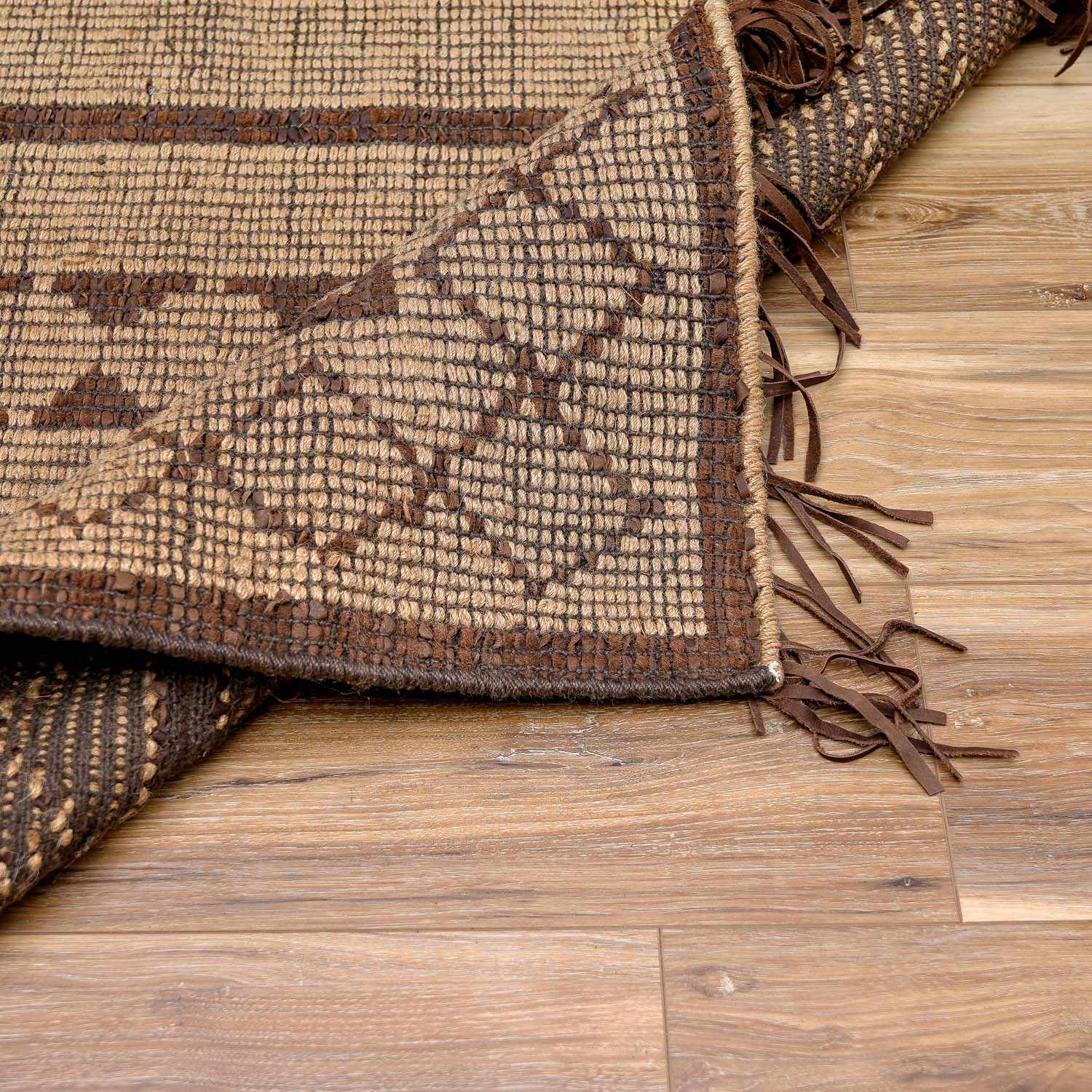 Maia Jute & Leather Area Rug - Clearance