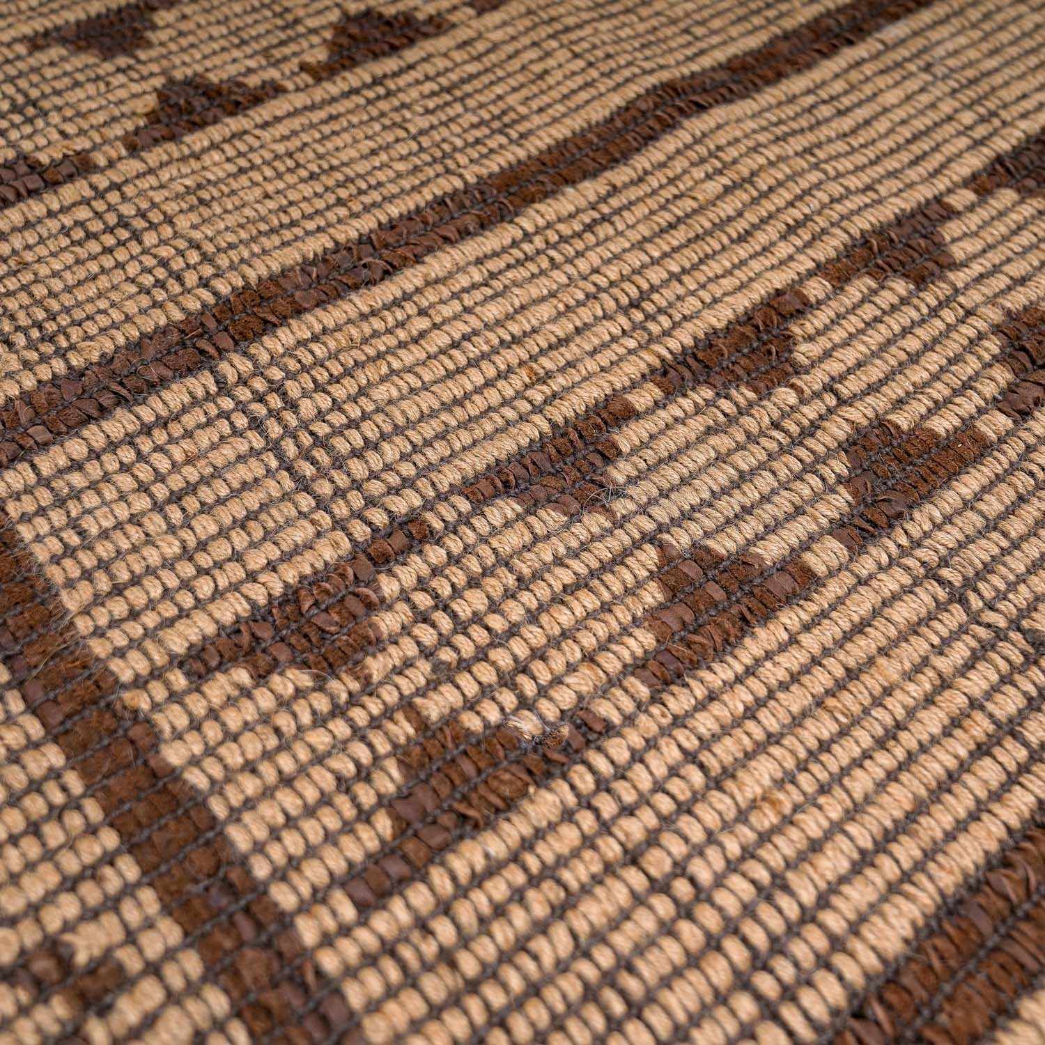Maia Jute & Leather Area Rug - Clearance