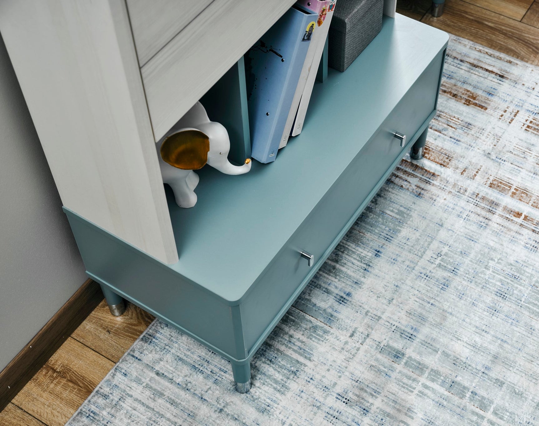 Marin Light Blue/White Bookcase
