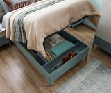Marin Light Blue Twin Bed With Headboard