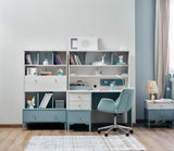 Marin Light Blue/White Study Desk With Top Module