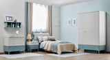 Marin Light Blue/White Kids Room Set (Twin Bed & Study Desk & Nightstand)