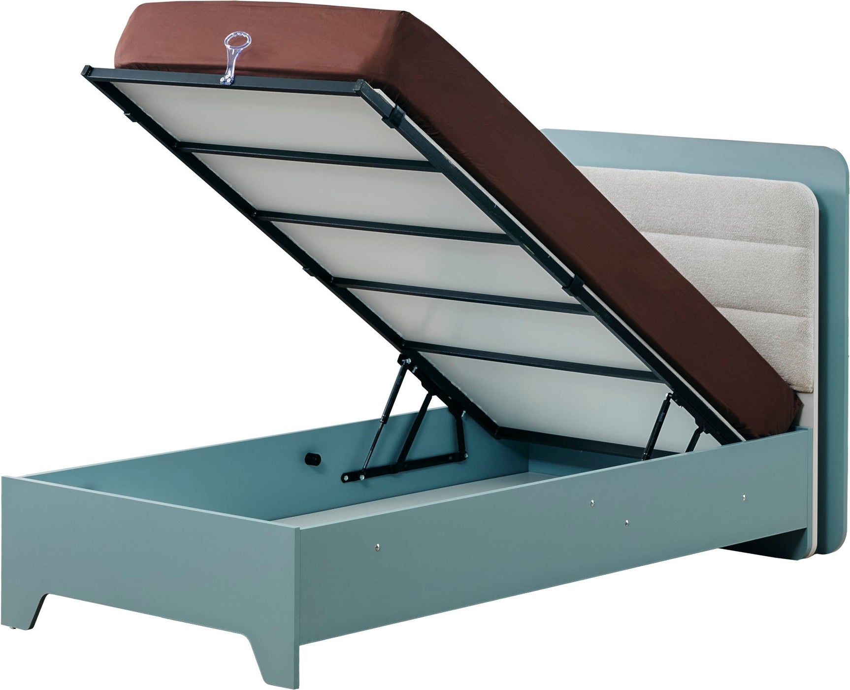 Marin Light Blue Twin Bed With Headboard