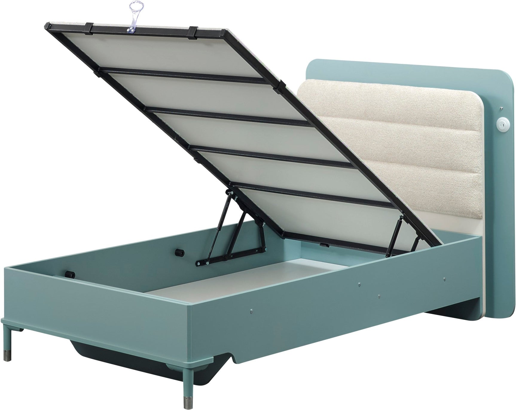Marin Light Blue Twin Bed With Headboard