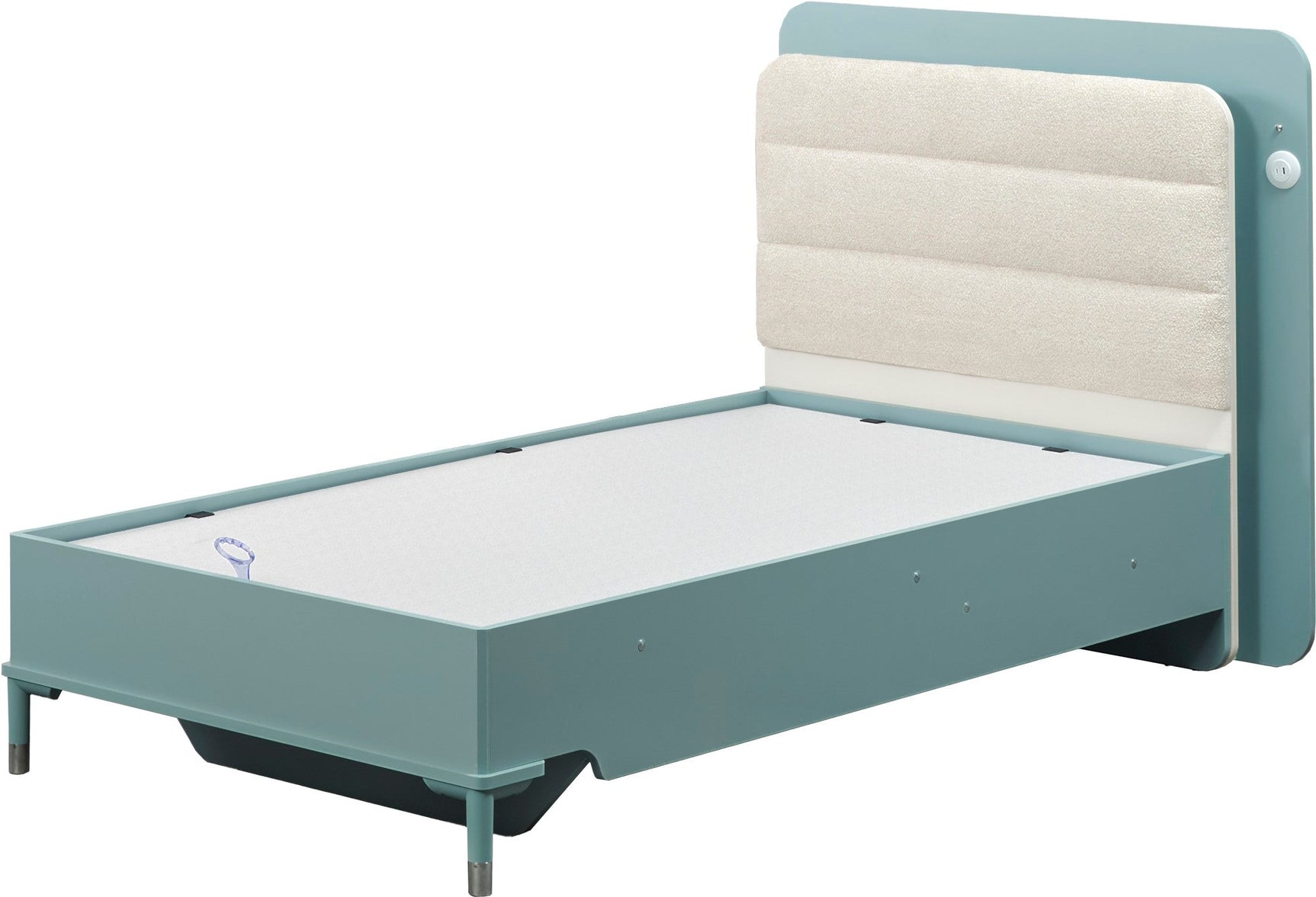 Marin Light Blue Twin Bed With Headboard