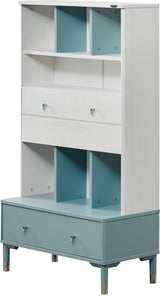 Marin Light Blue/White Bookcase