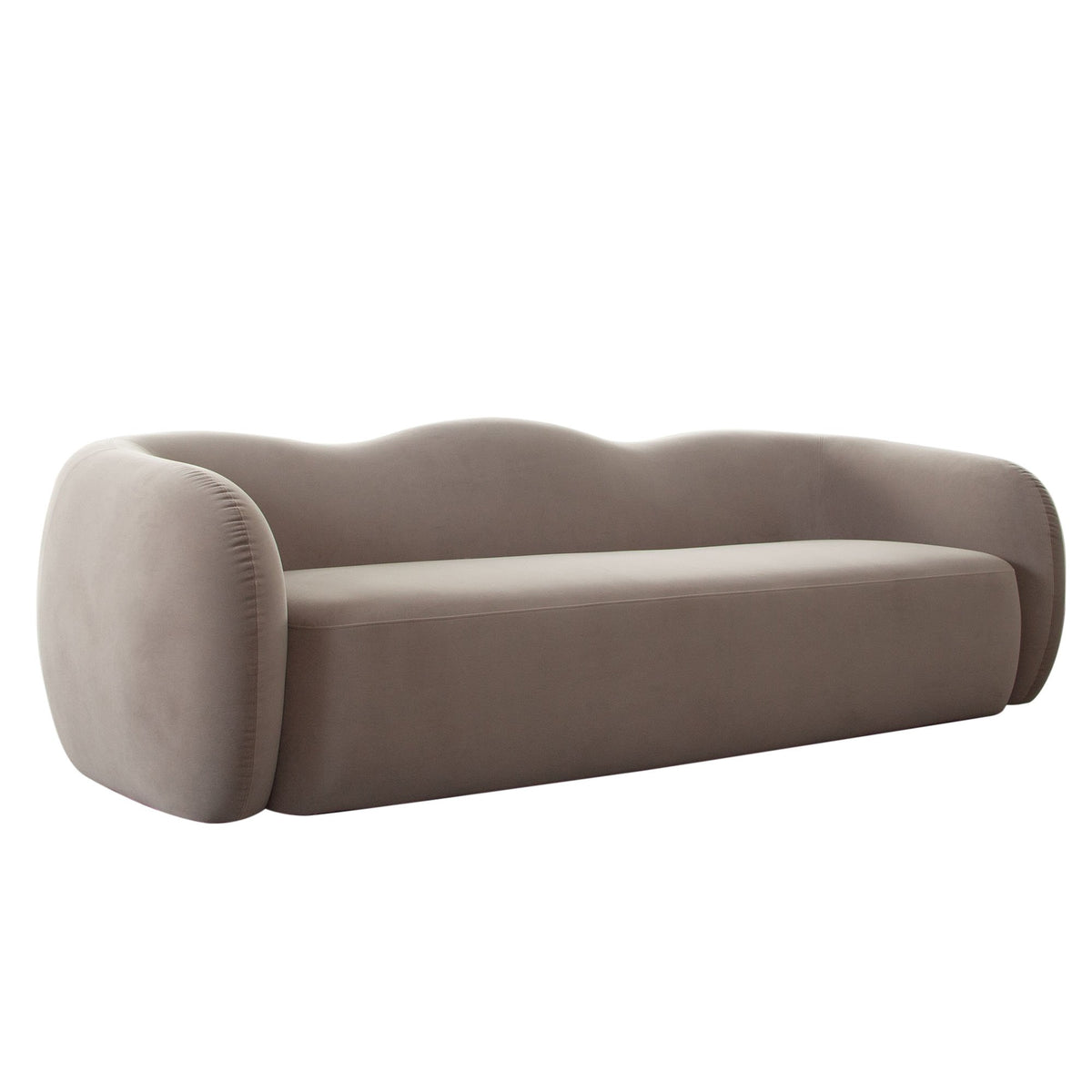 Maya Winter Mink Performance Velvet Sofa - Ornate Home