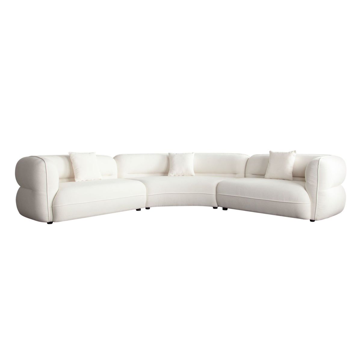 Micah Ivory Fabric 3-Pc Sectional - Ornate Home