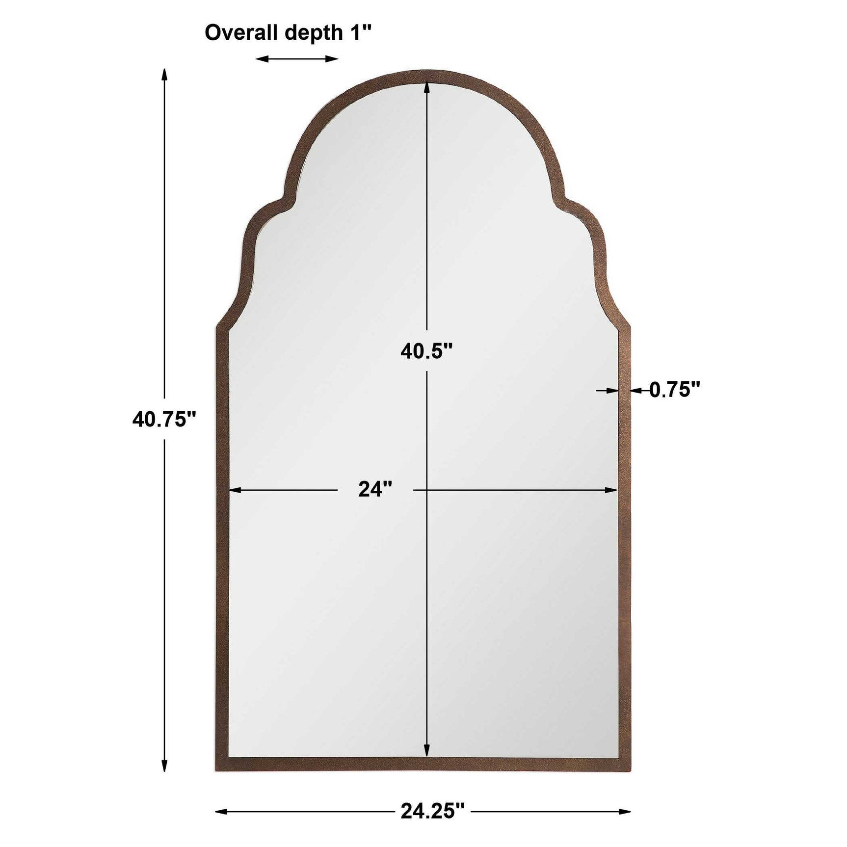 Brayden Brown Arch Metal Mirror