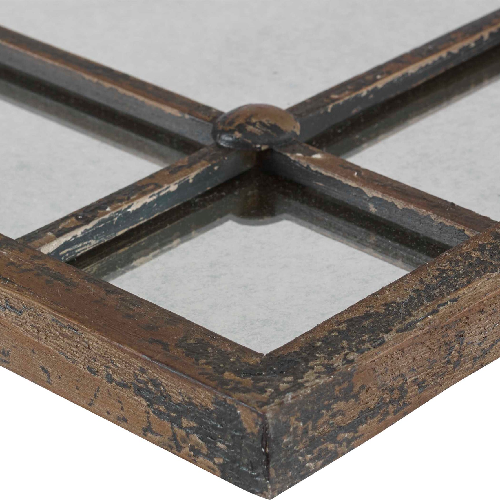 Saragano Brown/Gray/Woodtone Square Mirrors (Set of 2)