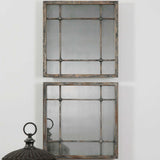 Saragano Brown/Gray/Woodtone Square Mirrors (Set of 2)