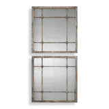 Saragano Brown/Gray/Woodtone Square Mirrors (Set of 2)