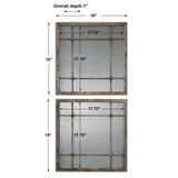 Saragano Brown/Gray/Woodtone Square Mirrors (Set of 2)